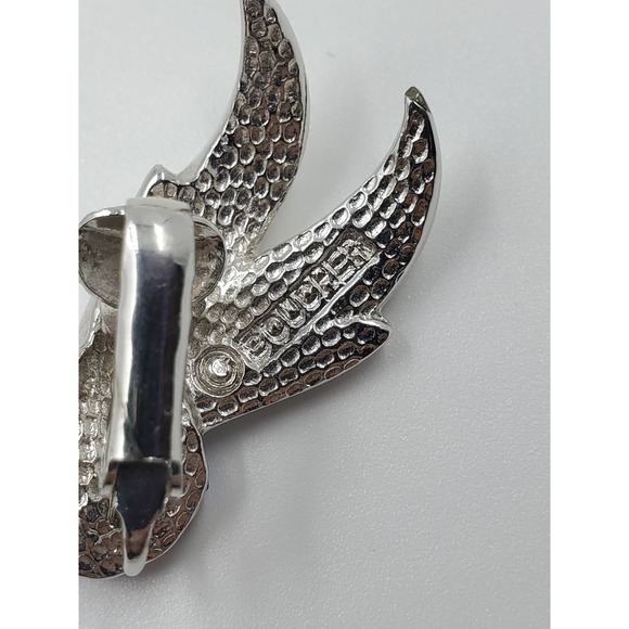 Vintage Marcel Boucher Blue Crystal Starburst Floral Brooch & Earrings Set 1950s - Picture 11 of 12